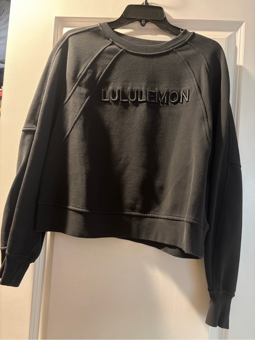 lululemon athletica Black Embroidered Logo Crew Sweatshirt